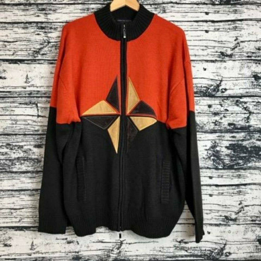 Colorblock Full Zip Sweater 2XL